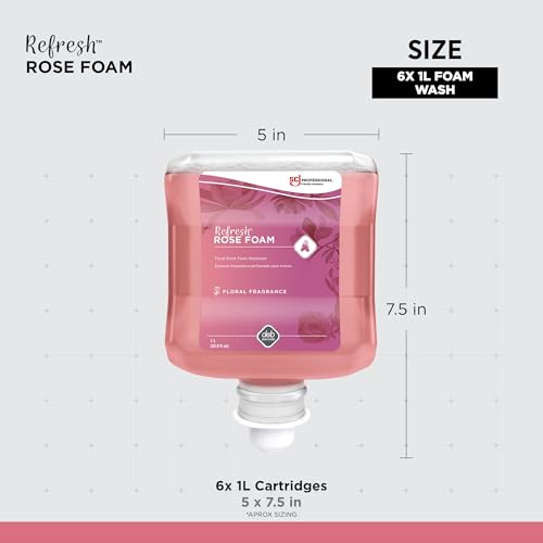 Refill Pack of 6 x 1L Enchanted Rose Foam Hand Soap - Skin Moisturizer & Eco-Friendly