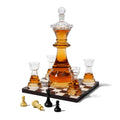 Chess Decanter Set with Queen Whiskey & Wine Decanter & 4 Rook Shot Glasses