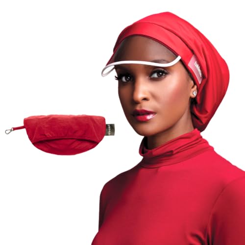 Hairbrella Satin-Lined Waterproof Rain Hat - Cranberry / Classic