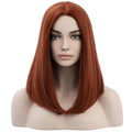 Dark Orange Synthetic Wig for Cosplay & Daily Wear - 18 Inch, Heat-Resistant, Adjustable Cap Included