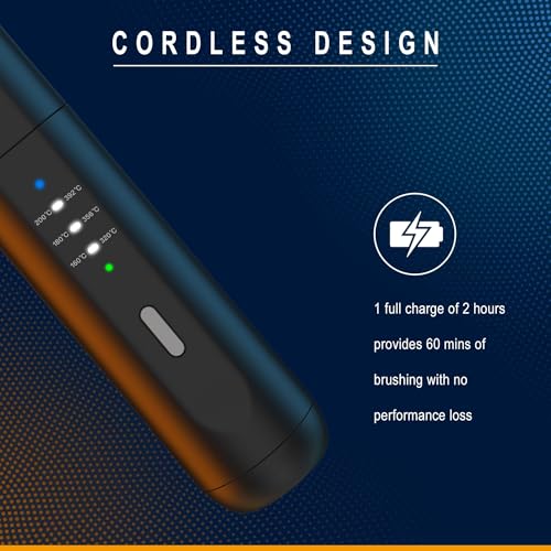 VIKICON Beard Straightener for Men - Black Cordless Heated Comb with 3 Temp Settings & Anti-Scald