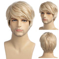 Men's Blonde Short Layered Wig for Cosplay and Halloween - Natural Synthetic Hair (Variation of Blonde)