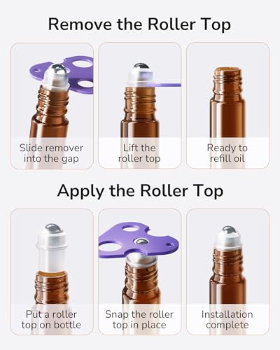ULG 10ml Amber Essential Oil Roller Bottles Pack of 24 - Leakproof, UV Protection