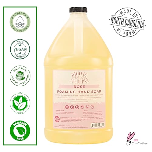 Adams Handmade Liquid Foaming Rose Soap 1 Gallon - Eco-Friendly & Mild