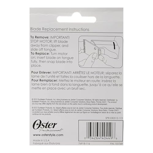 Oster Detachable Blade Size 1.5 for Clipper - Black / 4 mm