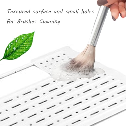 Makeup Sink Cover for Washbasin, Foldable Makeup Brush Cleaning Mat,Bathroom Makeup Tool,Silicone Sink Cover
