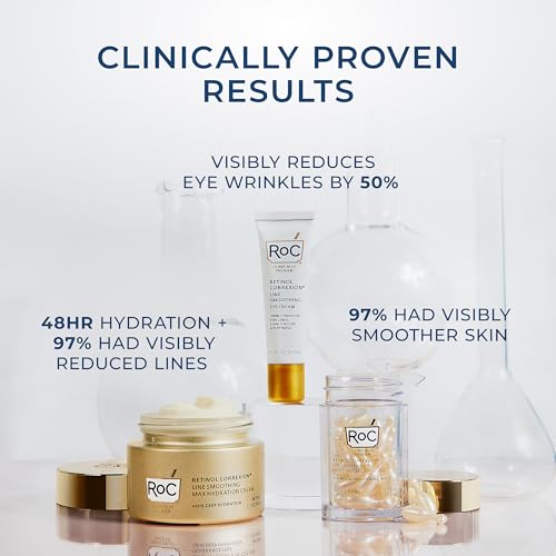 Retinol Eye Cream Serum Capsules & Hydrating Night & Day Cream Set for Anti-Aging