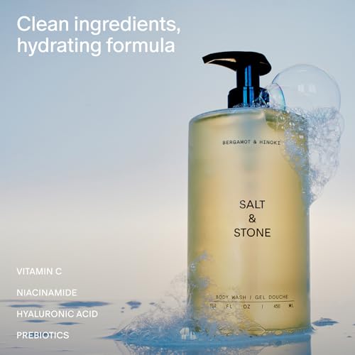 Salt & Stone Bergamot & Hinoki Body Wash 15.2 fl oz - Unisex Hydrating Shower Gel