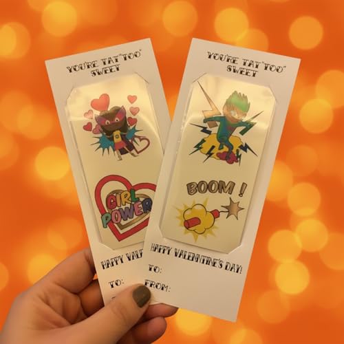PapaKit 36 Pc Superhero Temporary Tattoo Set - 18 Individually Wrapped Sheets | Birthday Party Favors, Classroom Rewards, Goodie Bag Fillers