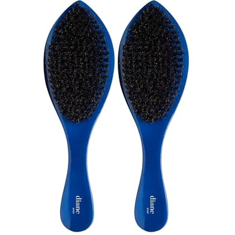 Diane Prestige 100% Medium Boar Bristle Curved Oval Wave Brush, D1727 (Pack of 2)
