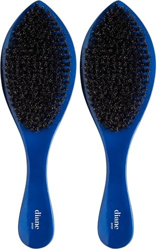 Blue Diane Prestige Medium Boar Bristle Curved Wave Hair Brush - Pack of 2