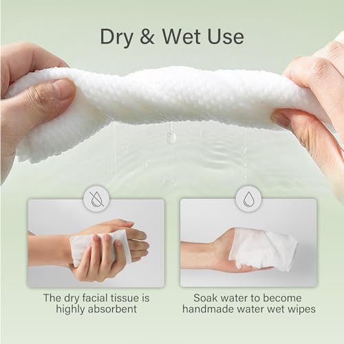 Unifree XL Disposable Face Towels 200 Count - Biobased, Sensitive Skin Friendly Variation 4