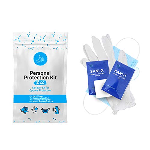All-In-One Personal Protection Kit (10 Pack) Face Mask, Gloves & Wipes