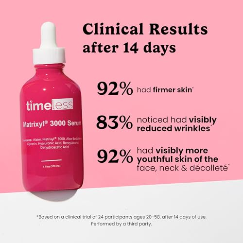 Timeless Skin Care Matrixyl 3000 Serum - Personal Care Face Serum Supports Hydration - with Hyaluronic Acid - Fragrance-Free - for Skin Care - 4 oz