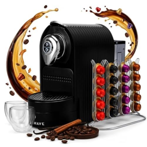 ChefWave Black Capsule Espresso Machine with 20 Bar Pump & Programmable Brew