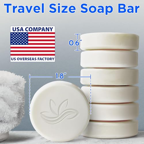 BERGMAN KELLY - Hotel Soap Bars - White Tea, 1 oz, 200 PK - Travel Size Luxury Bulk Amenities Bar Soap - Mini Individually Wrapped Round Soap - Small Toiletries for Airbnb, Motel, Guest Bathroom