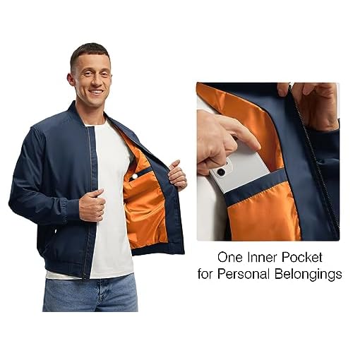 Rdruko Men's Lightweight Bomber Jacket Causal Fashion Stylish Windbreaker Light Jacket