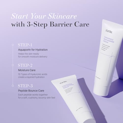 starlike Chamomile Skin Barrier Face Cream I 1.69 Fl Oz (50 ml) I Moisture-Locking I Deep Hydrating, Moisturizing & Balancing I Korean Skin Care I Panthenol, Peptides, Cholesterol & Fatty Acids