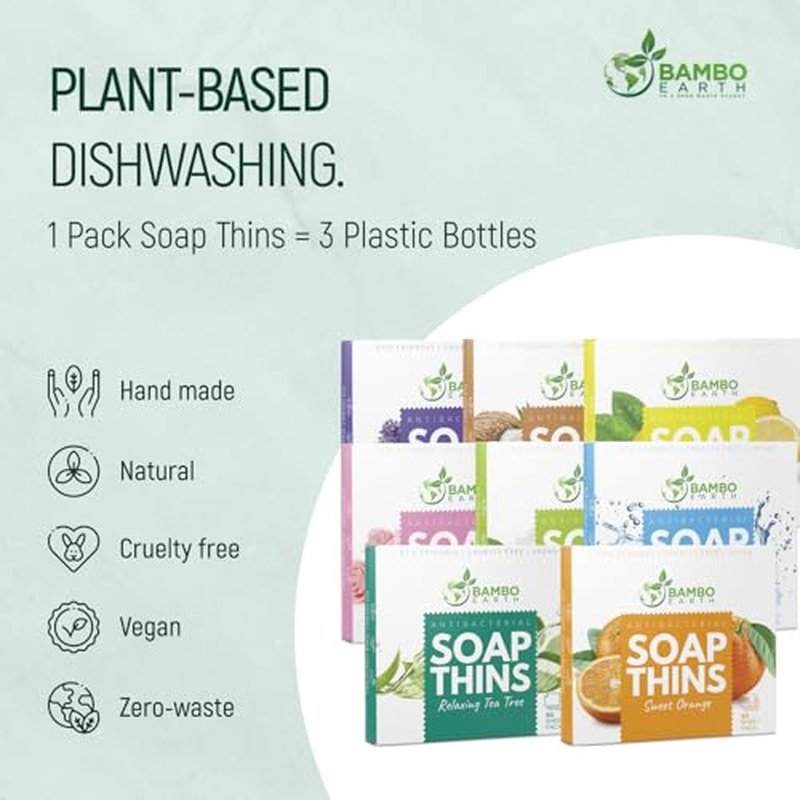 400 Sheets Antibacterial Paper Soap Strips For Hand Washing - 8 Pack Portable Disinfecting Pocket Travel Soap Thins Dissolvable & Disposable Camping Mini Size Dry SoapSheets For Hands (Variety 8x50)