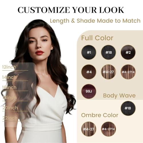 Jiameisi Clip in Hair Extensions Real Human Hair, 12inch Remy Double