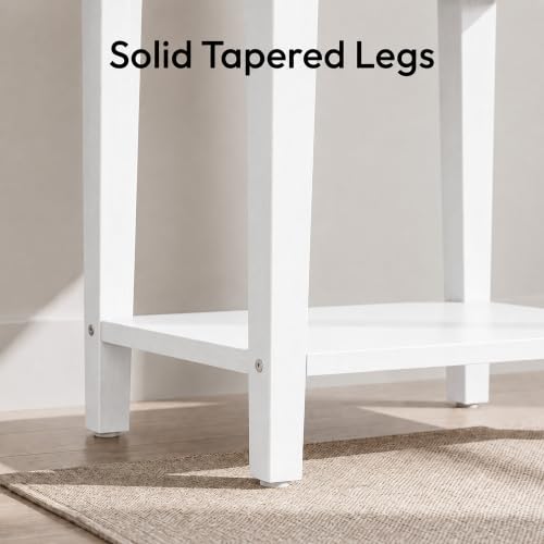 White Fluted Front Nightstand - Small 15" Wide Bedroom Side Table with Drawer & Shelf - Modern Compact Storage - Variation of THIS listing: White / Fluted / 1
