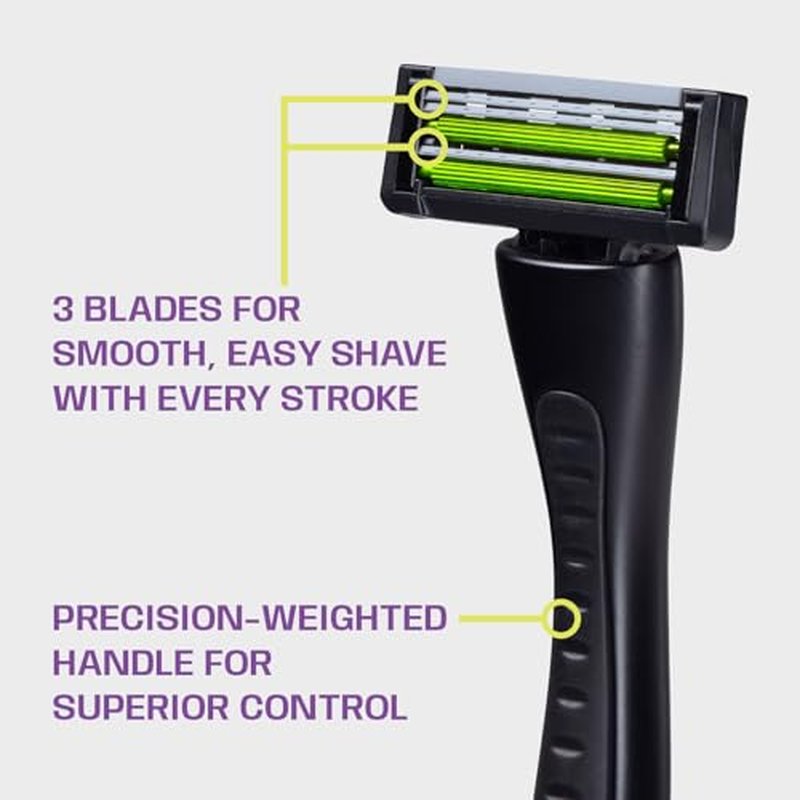 Anti-Clogging Razor Cartridge with Patented Dual Roller System ? Triple Blade, Easy-Rinse Design, 1 Handle 3 Refills ? YES! Your Epic Shave