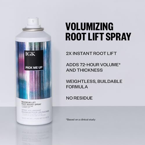 IGK PICK ME UP Maximum Lift Root Boost Spray | Instantly Lifts, Adds Volume + Thickness | Vegan + Cruelty Free | 5 Oz