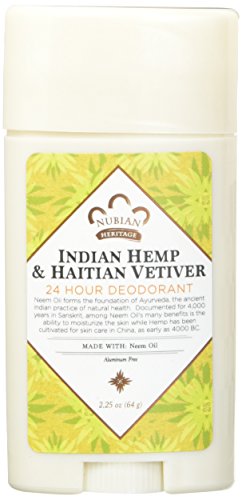 Deodorant Pack of 2 - All Natural 24 Hour Indian Hemp & Haitian Vetiver with Neem Oil