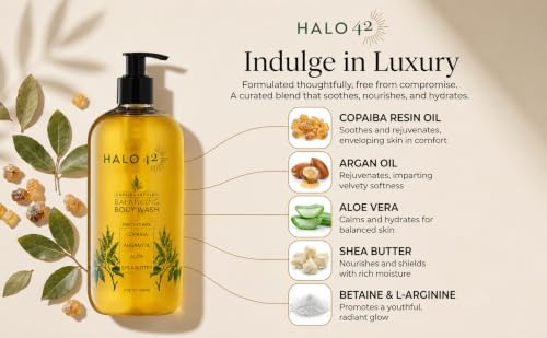Halo 42 Copaiba-Infused Balancing Body Wash 17 Fl Oz - Gently Cleansing & Hydrating Skin