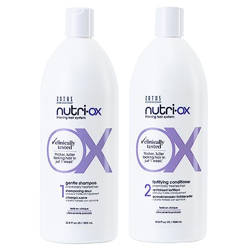 Nutri-Ox Gentle Shampoo & Conditioner for Colored & Thinning Hair 33.8 Fl Oz Pack of 2