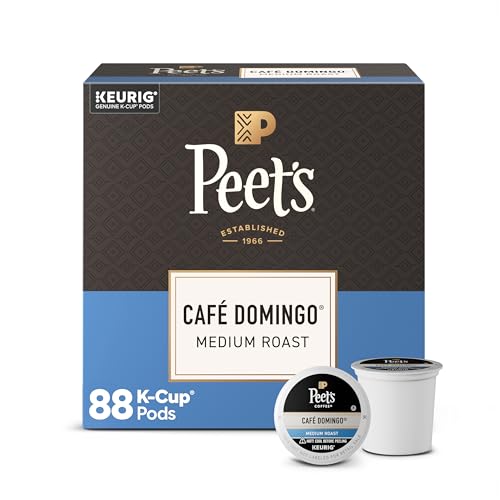 Peet's Coffee Pods Café Domingo Medium Roast 88 K-Cups - Pack of 4 (4 x 22)
