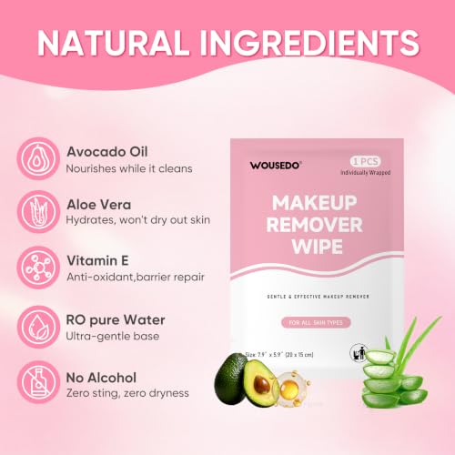 Makeup Remover Wipes 300 Count - Individually Wrapped & Hypoallergenic, Gentle & Effective