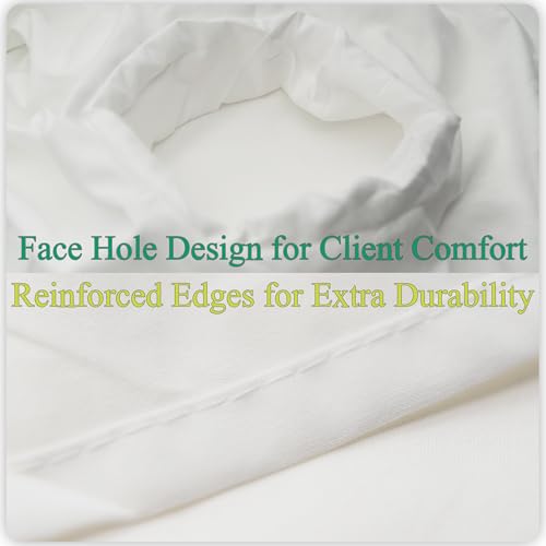 MAYOKEN¢ç 2PCS Massage Table Sheets with Face Hole ? 95" x 56" Extra-Large Polyester Cover, Wrinkle-Resistant, Machine Washable, Durable Massage Table Sheets for Professional Spa & Salon Therapy