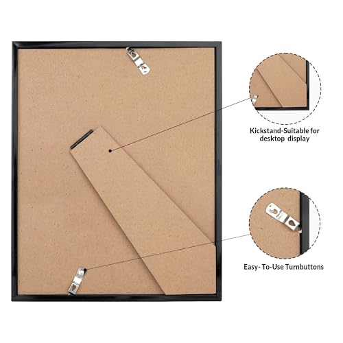 2x3 Photo Frame Set - Black Picture Frames for Wall Display, HD Plexiglas, Vertical or Horizontal Mounting