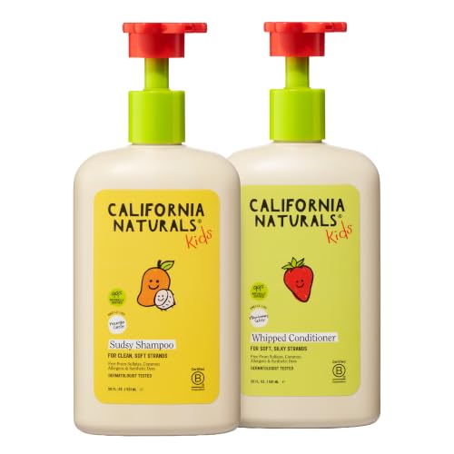 California Naturals Kids Shampoo & Conditioner Set 20 fl oz (Pack of 2) – Vitamin B5, Aloe Vera & Shea Butter