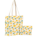 jeilink Cute Canvas Tote Bag Makeup Bag for Gym Graduation Library Travel Work Shopping Birthday Friendship Christmas