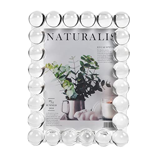 DONOUCLS 5x7 Inch Crystal Picture Frame Wedding Tabletop Display with Gift Box - Clear