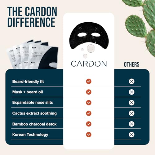 Charcoal Face Mask for Men with Beard Oil - Hydrating Detox & Grooming - Variation: Charcoal for Bearded Men