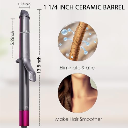Nycoba Pink 1.25 Inch Curling Iron with 6 Heat Settings & LED Display
