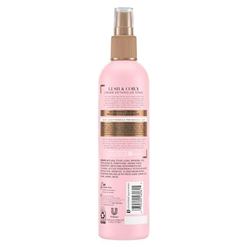 Suave Luscious Curly Hair Shampoo and Conditioner Set for Women With Natural Hair, with Leave-In Conditioner for Curly Hair and Detangling Spray, 4 Count