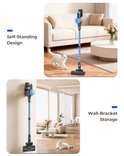 UML0 N8 Cerulean Cordless Stick Vacuum Cleaner, Lightweight with Powerful Suction