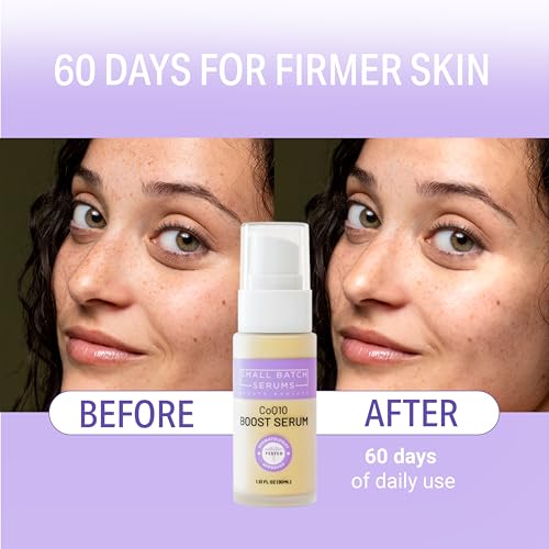 Small Batch Serums CoQ10 Face Serum with Hyaluronic Acid & Vitamin E - Anti-Aging & Hydrating