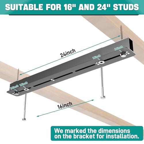 EVERHANGER Heavy Duty Ceiling Garage Storage Rack for 5 Bins - Steel Overhead Organizer