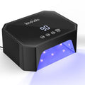 Lavinda 54W UV LED Nail Lamp ? Plug-in Gel Nail Light with LCD Display, 4 Timers, Auto Sensor, Dual Wavelength, Nail Dryer for Home & Salon ? Black