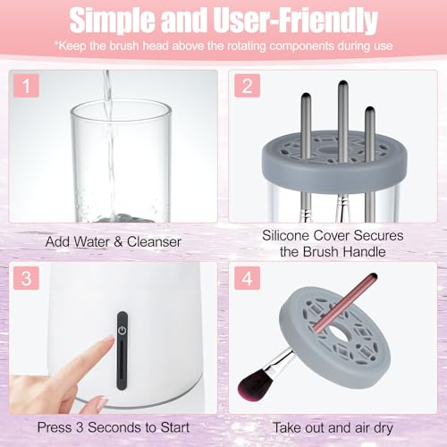 Electric Makeup Brush Cleaner, Automatic Cleaning Tool, IP65 Waterproof Auto Makeup Brush Cleaner, Suitable for Cleaning Makeup Sponges and Brushes