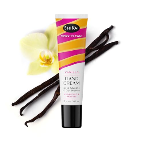 ShiKai Very Clean Hydrating Hand Cream (Vanilla, 2 oz) | Moisturizer Lotion for Dry Skin | For Nourished, Hydrated Hands