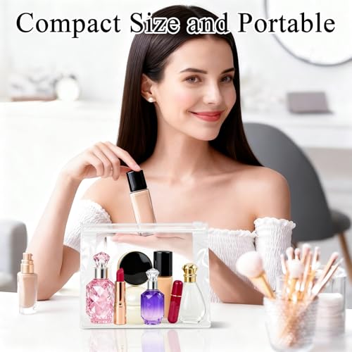 Transparent 60PCS Small Clear Makeup Bag Set Waterproof Zip Pouches Travel Organizers