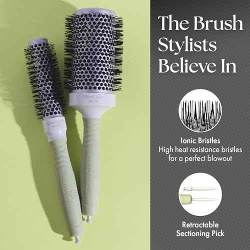 Olivia Garden NewCycle Round Thermal Hair Brush (not electrical) with ceramic barrel, ionic technology and made from 100% recycled material (except bristles)