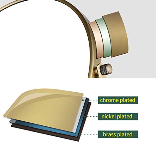 Nicesail Tabletop Makeup Mirror, Double-Side 1X-10X, 360 Swivel Magnifying Mirror for Table Desk Make up Vanity, No Light Antique Bronze (8 Inch, 10X)