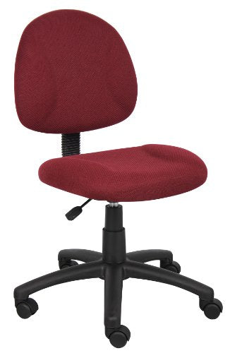 BOSS Deluxe Fabric Task Office Chair Burgundy Adjustable Lumbar Support